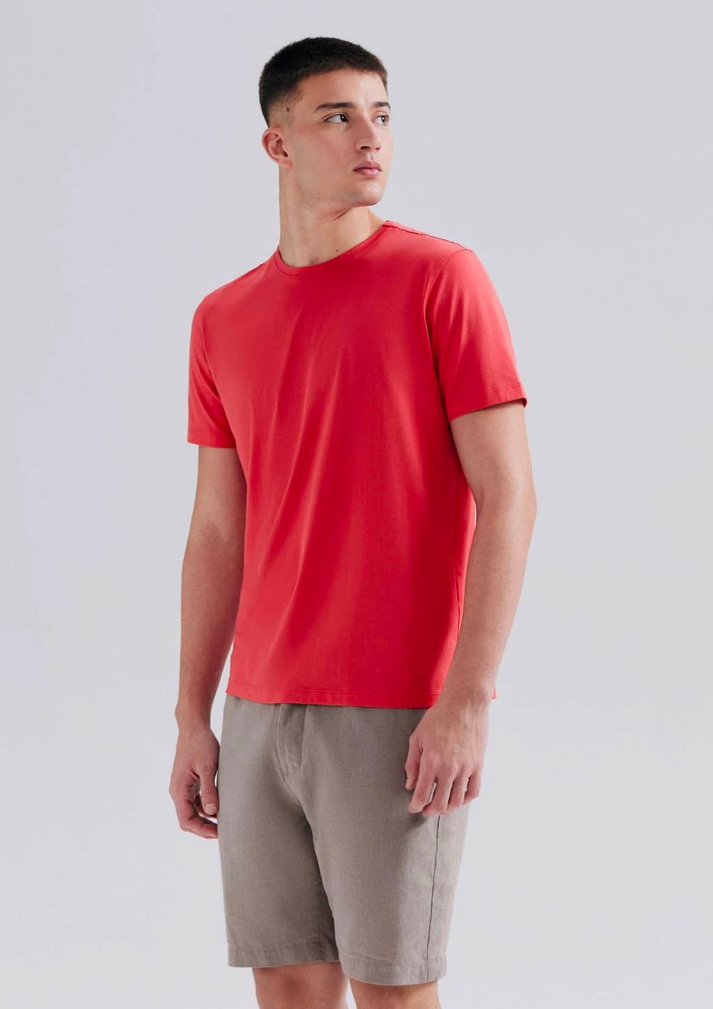 Camiseta Básica Manga Curta Algodão Pima Hering - Vermelho