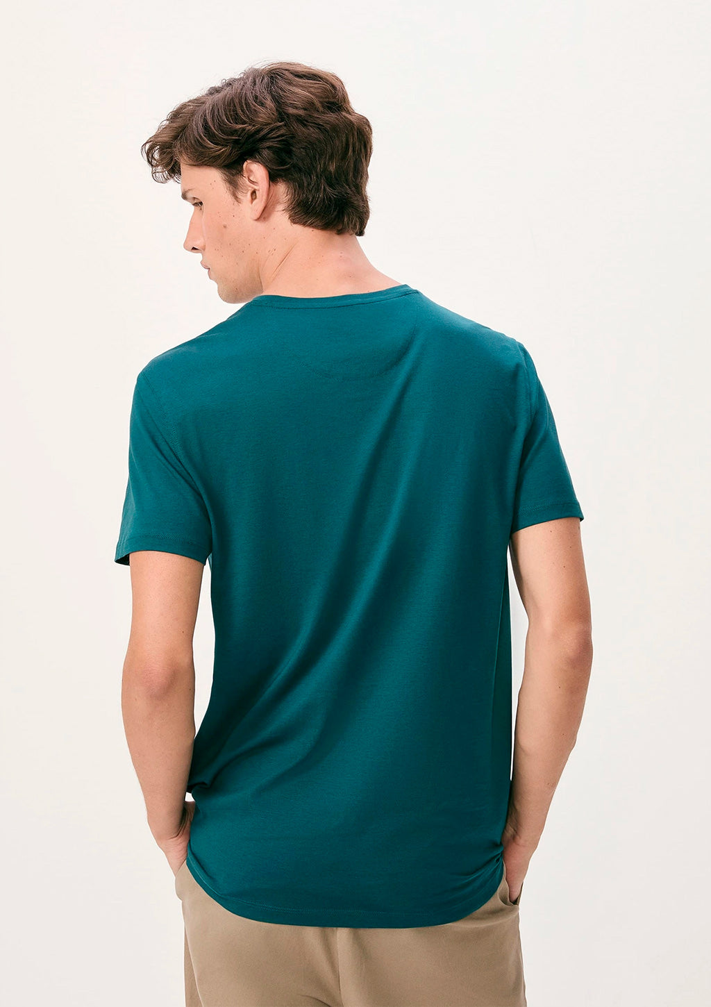 Camiseta Manga Curta Hering Básica Algodão Pima Masculina - Verde