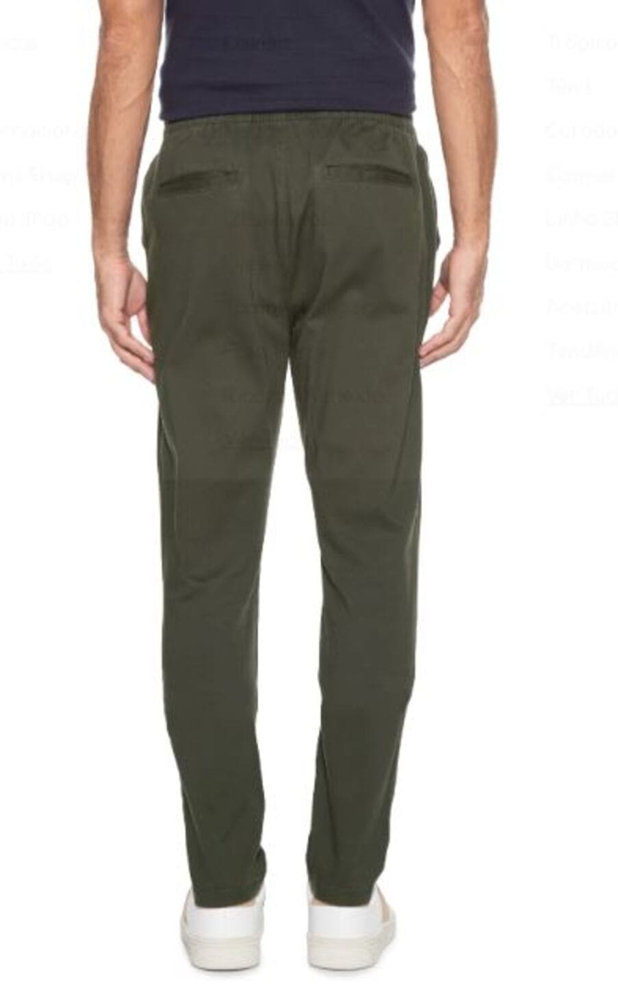 Calça Hering Taper Em Sarja Peletizada Masculina - Verde
