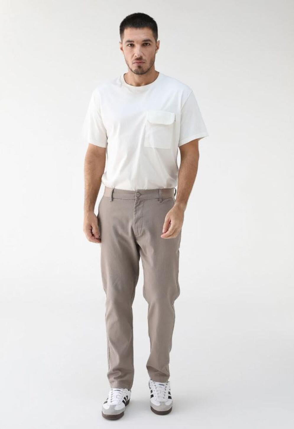 Calça Sarja Hering Taper Chino Masculina  - Bege
