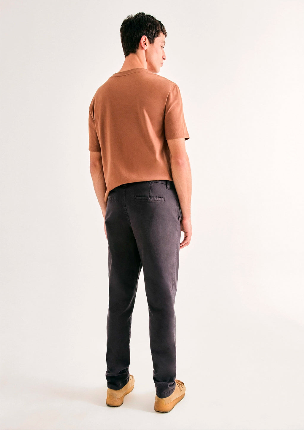 Calça Básica Hering Chino Slim Em Sarja Com Elastano Masculina - Cinza