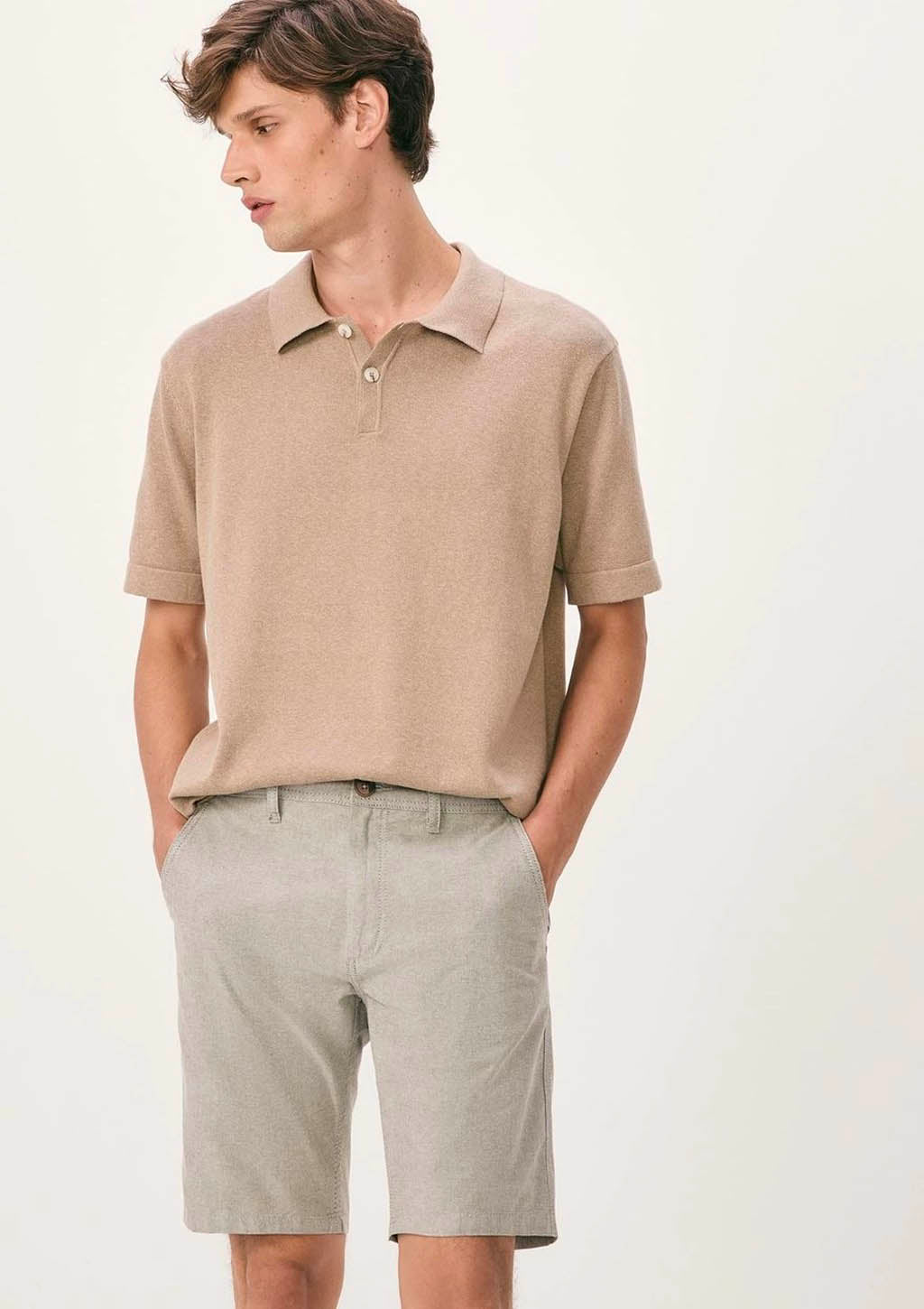 Bermuda Em Sarja Masculina Chino Hering - Cinza