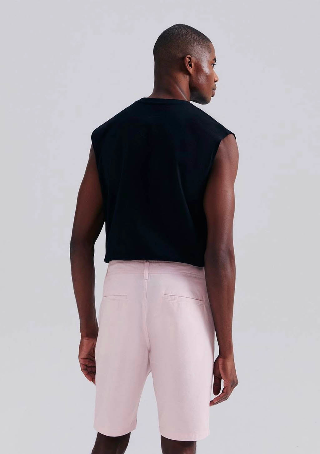 Bermuda Masculina Chino Em Fio Tinto hering - Rosa