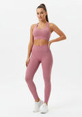 Calça Legging Linha Leve Sem Costura Em Tecido Canelado Feminina - Rosa