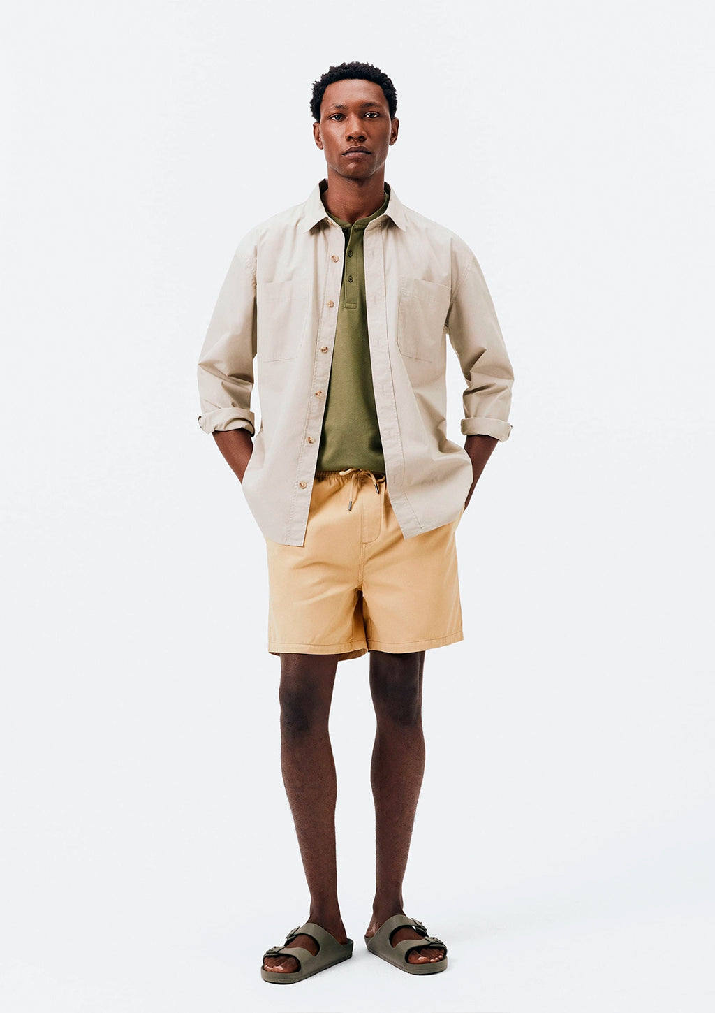 Shorts Em Sarja Hering Masculino - Bege