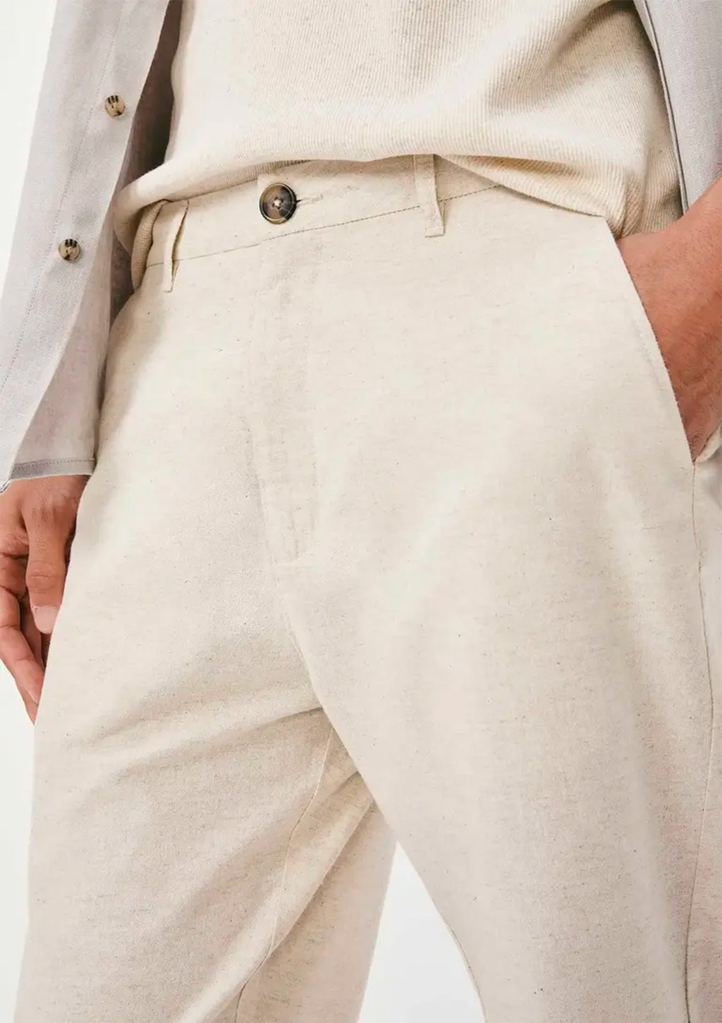 Calça Reta Hering Chino Masculina - Natural