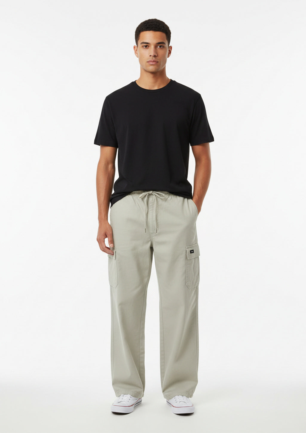 Calça Cargo Max Denim Masculina - Verde Caqui