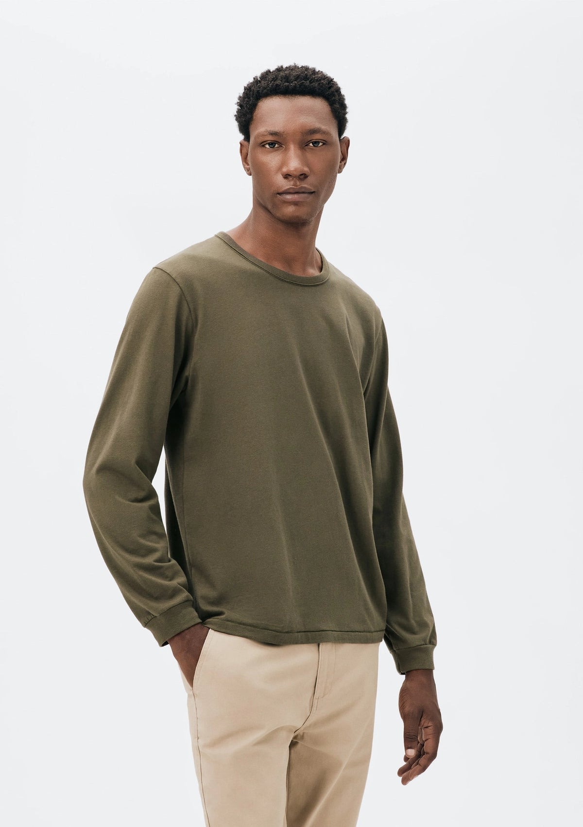 Camiseta Básica Hering  Manga Longa Slim Masculina - Verde