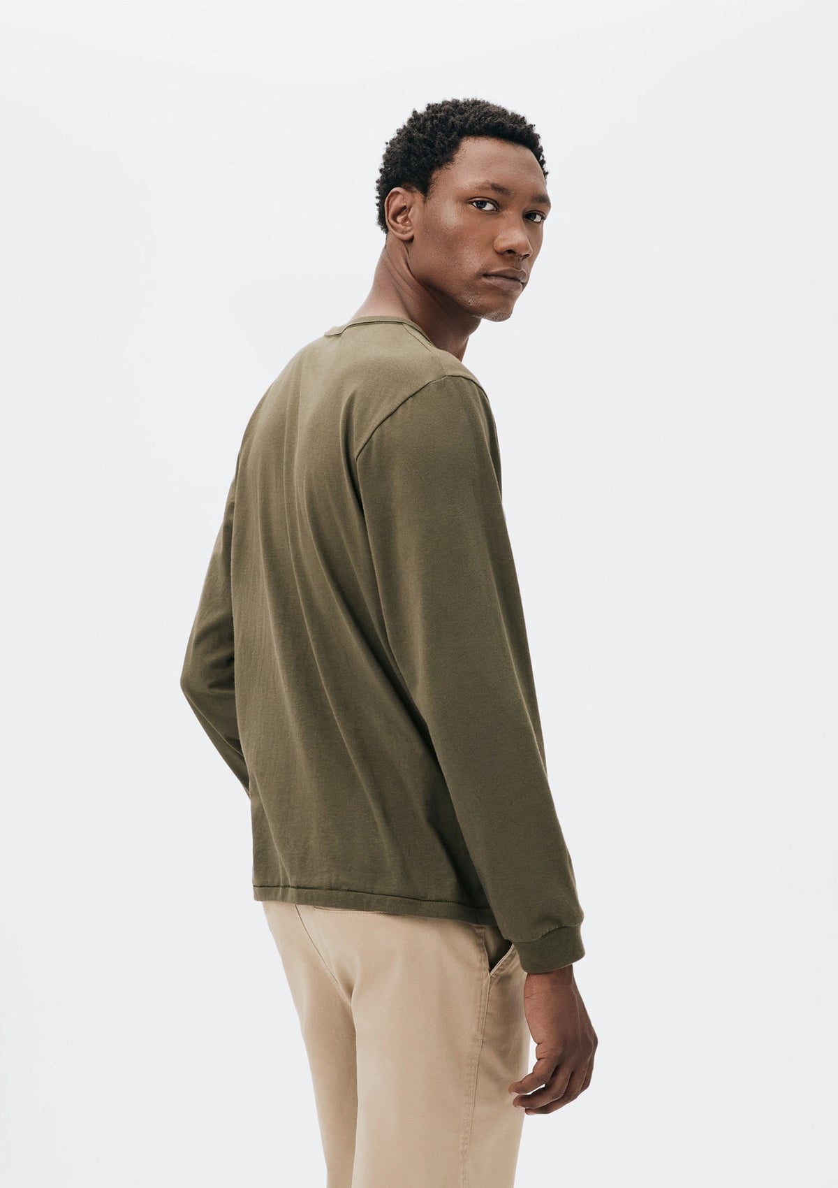 Camiseta Básica Hering  Manga Longa Slim Masculina - Verde