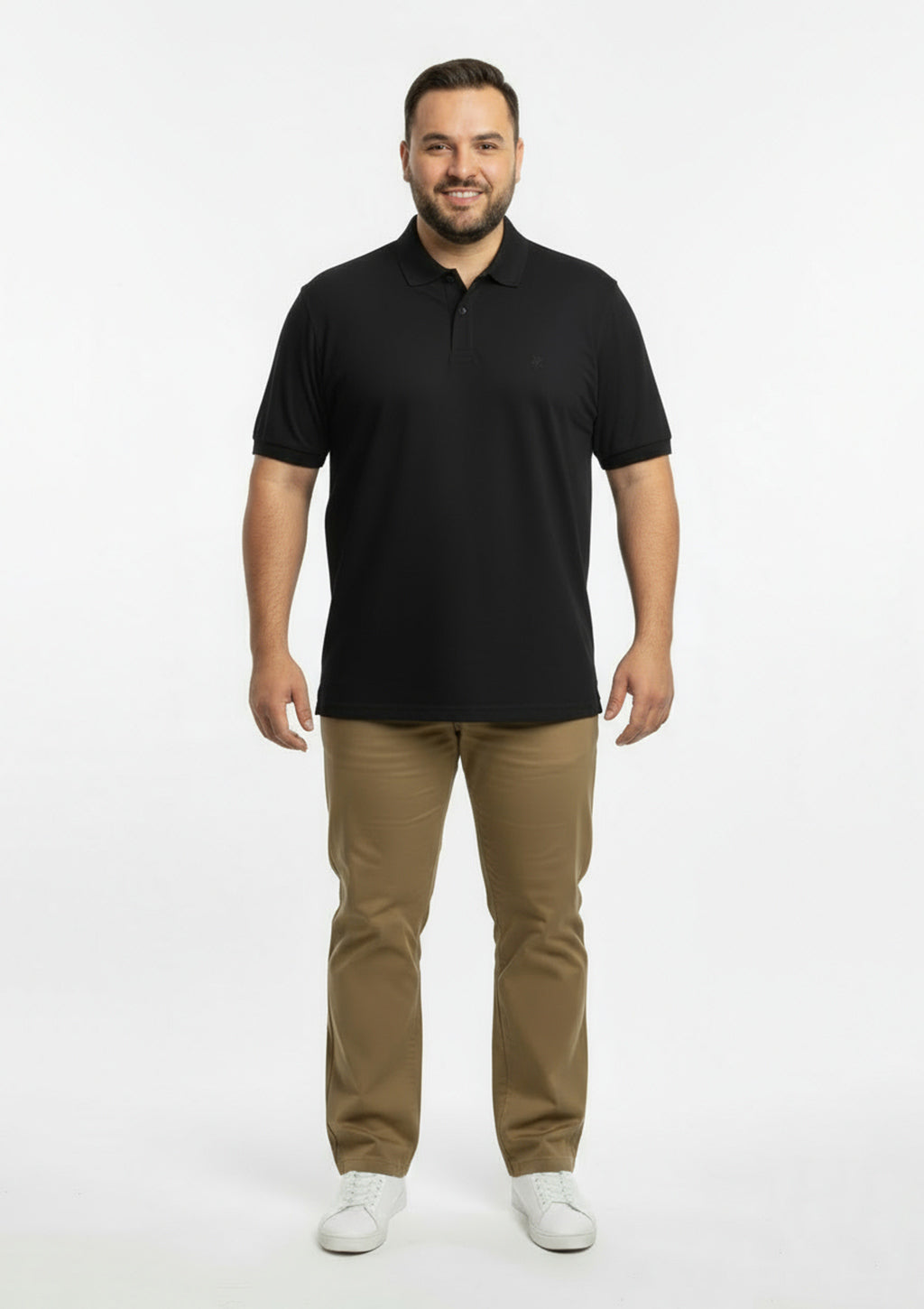 Camiseta Polo Manga Curta  Bordada Plus Size Radical Style Preta - Masculina