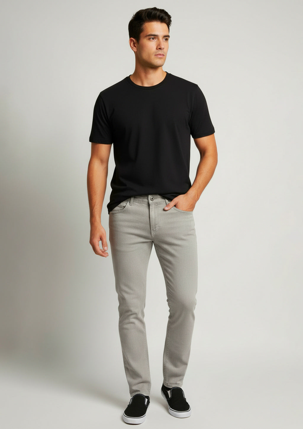 Calça Jeans Masculina Slim Cinza - Shop 5 Denim