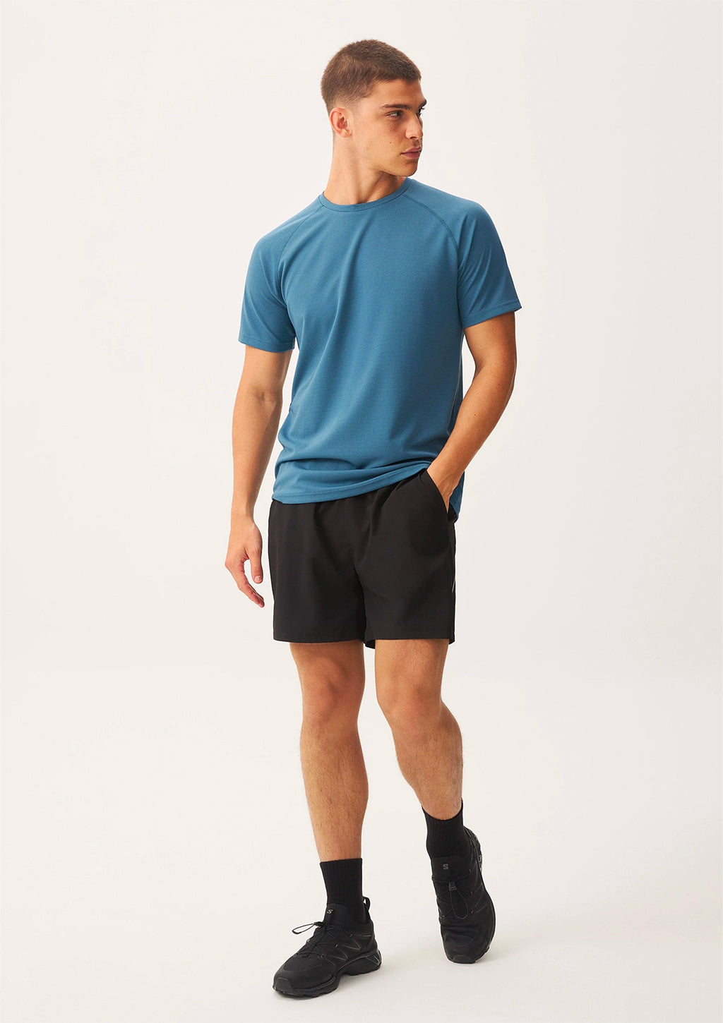 Camiseta Esportiva Masculina Manga Curta Raglan Hering - Azul