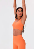 Top Esportivo Sem Costura Hering Canelado Feminino - Laranja