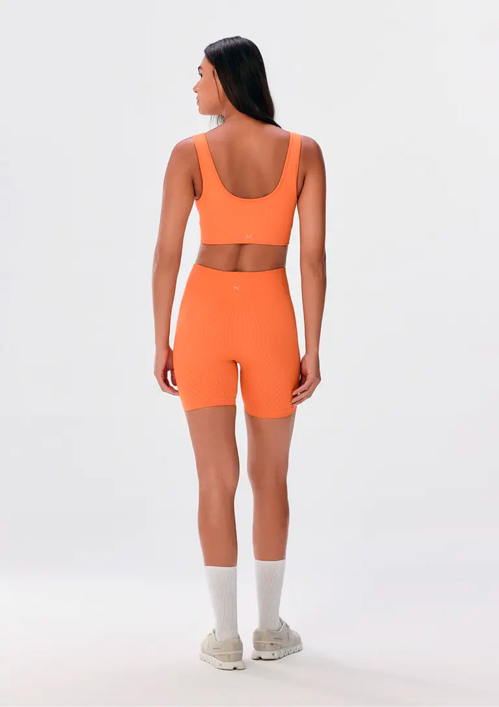 Top Esportivo Sem Costura Hering Canelado Feminino - Laranja