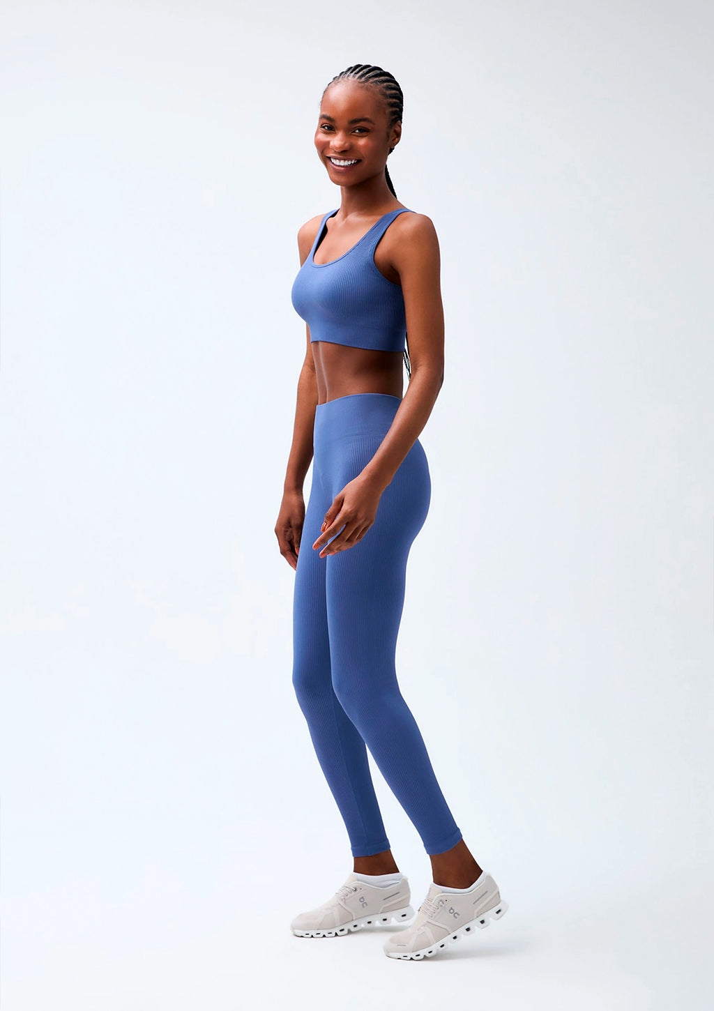 Top Esportivo Hering Canelado Sem Costura Feminino - Azul