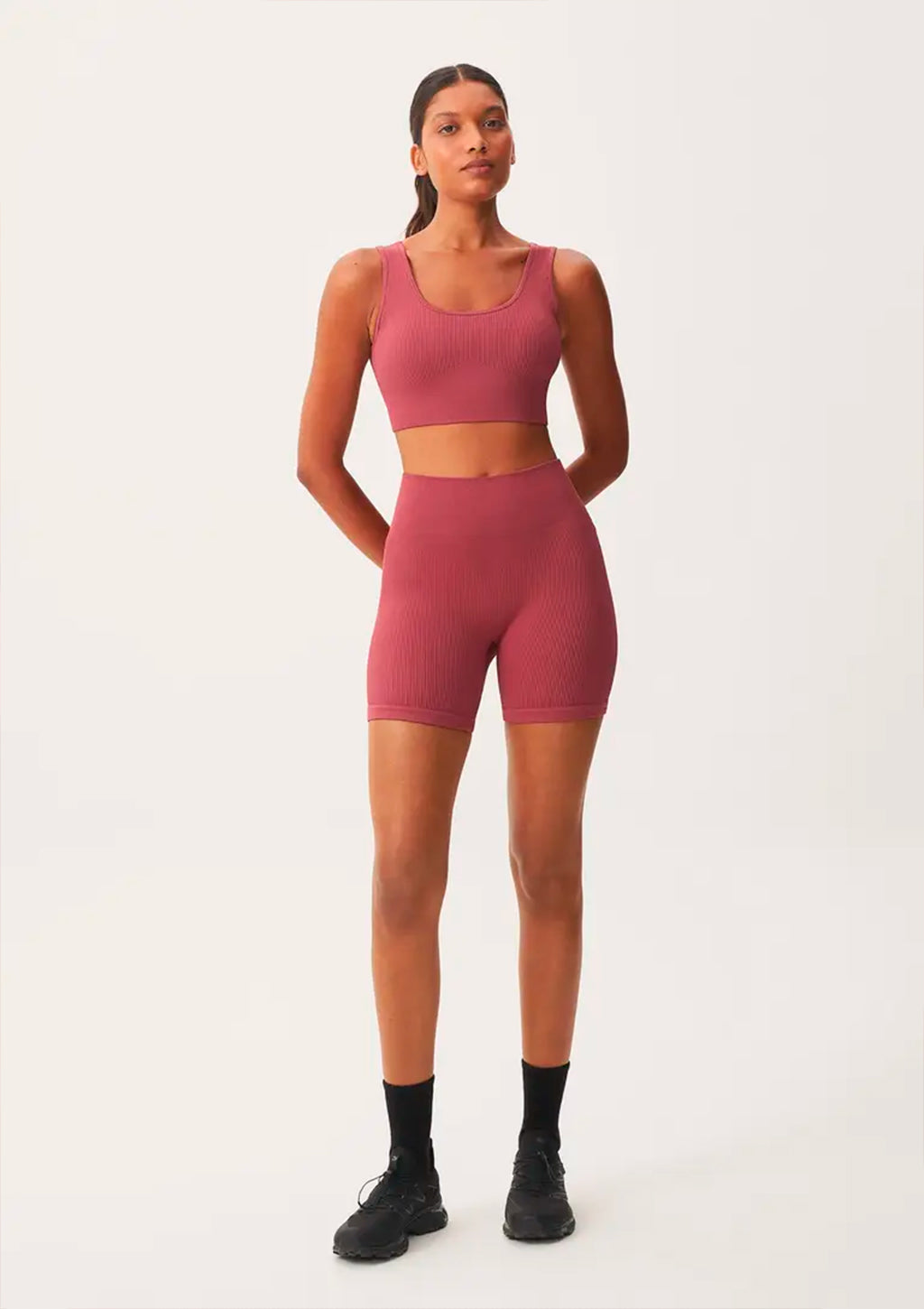 Top Esportivo Canelado Hering Sem Costura Feminina - Vinho