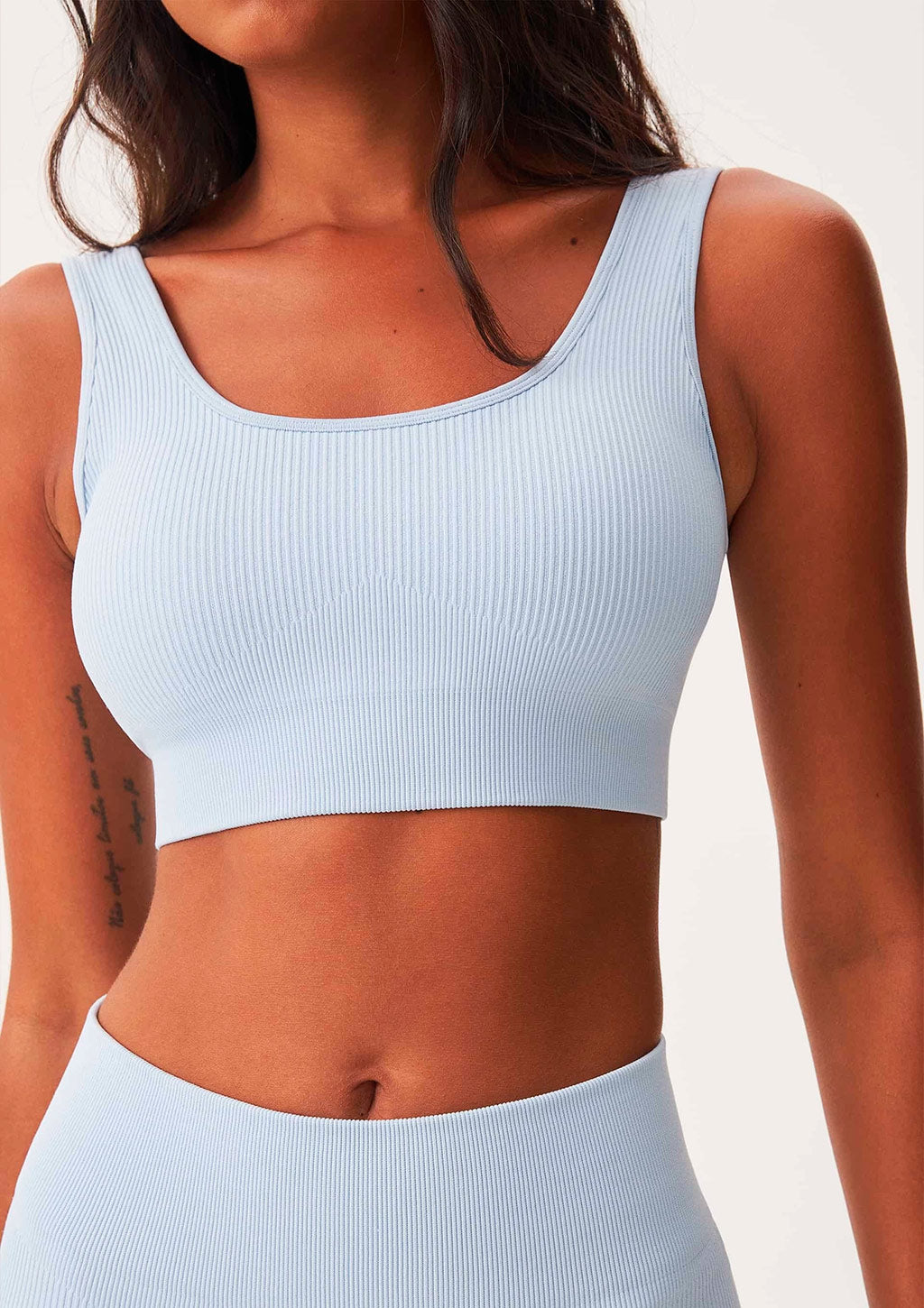 Top Esportivo Hering Canelado Sem Costura Feminino - Azul