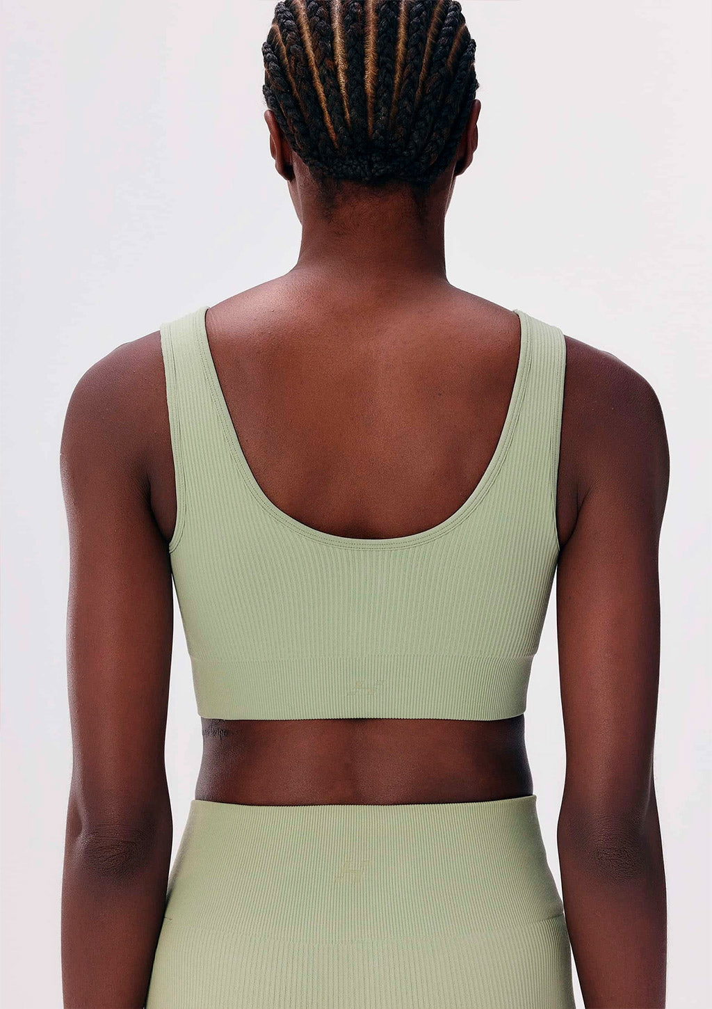 Top Esportivo Hering Canelado Sem Costura Feminino - Verde