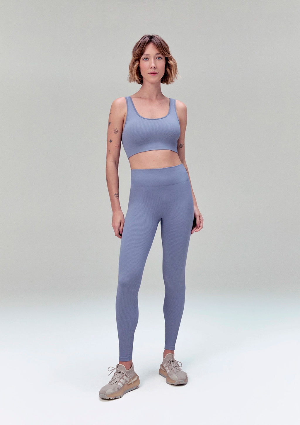 Top Esportivo Hering Canelado Sem Costura Feminino - Roxo