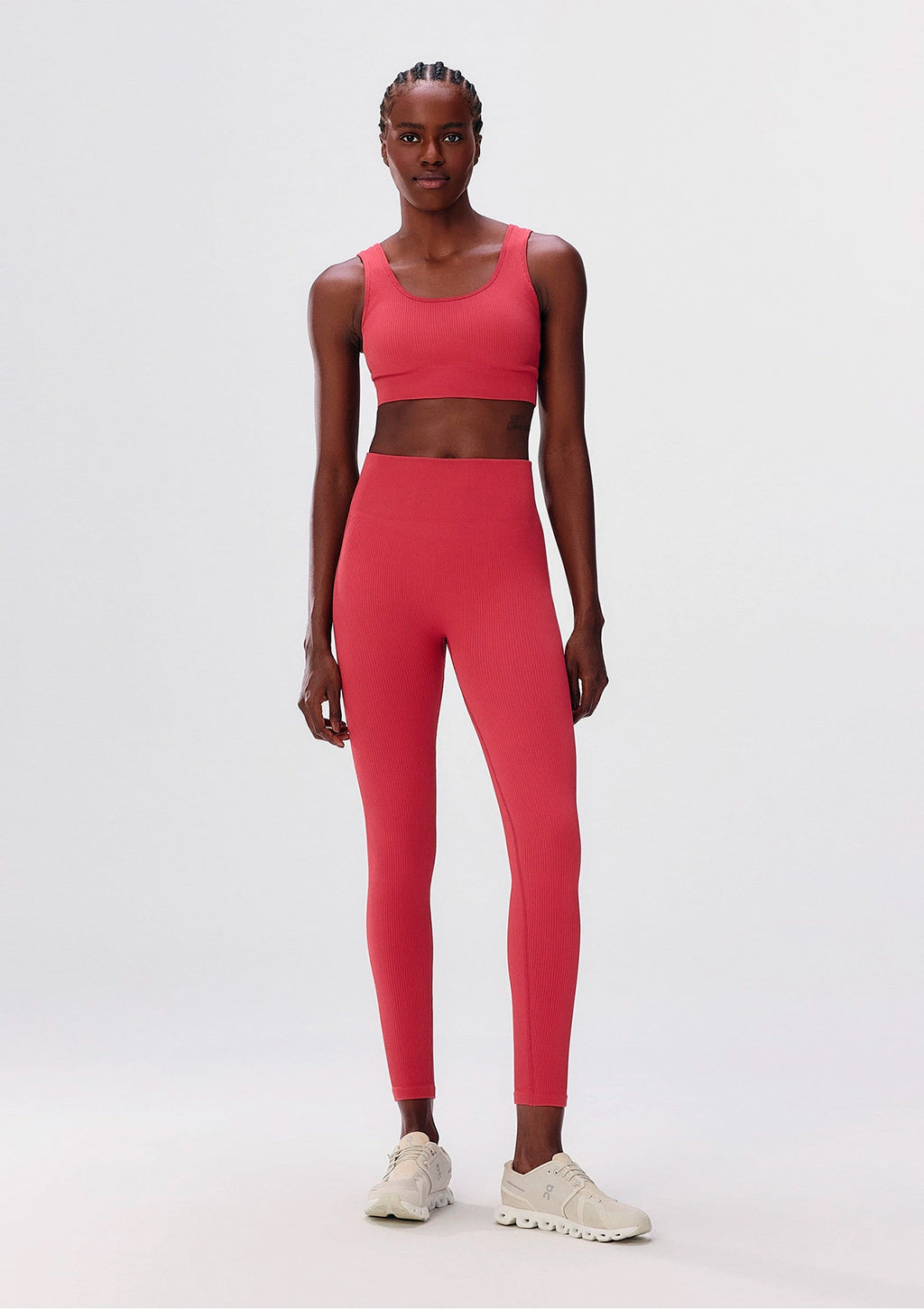 Calça Legging Hering Canelada Sem Costura Feminina - Vermelho