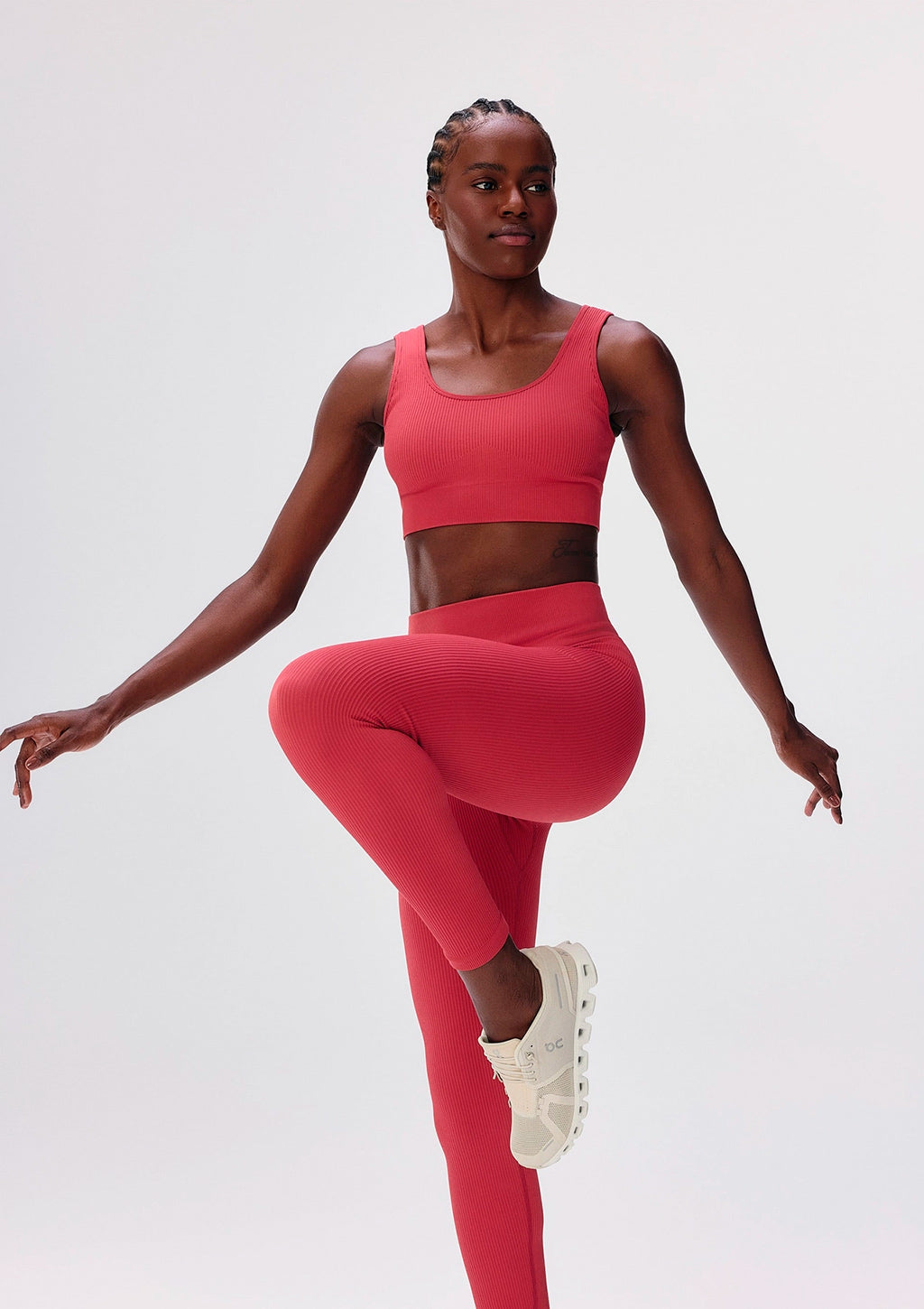 Calça Legging Hering Canelada Sem Costura Feminina - Vermelho