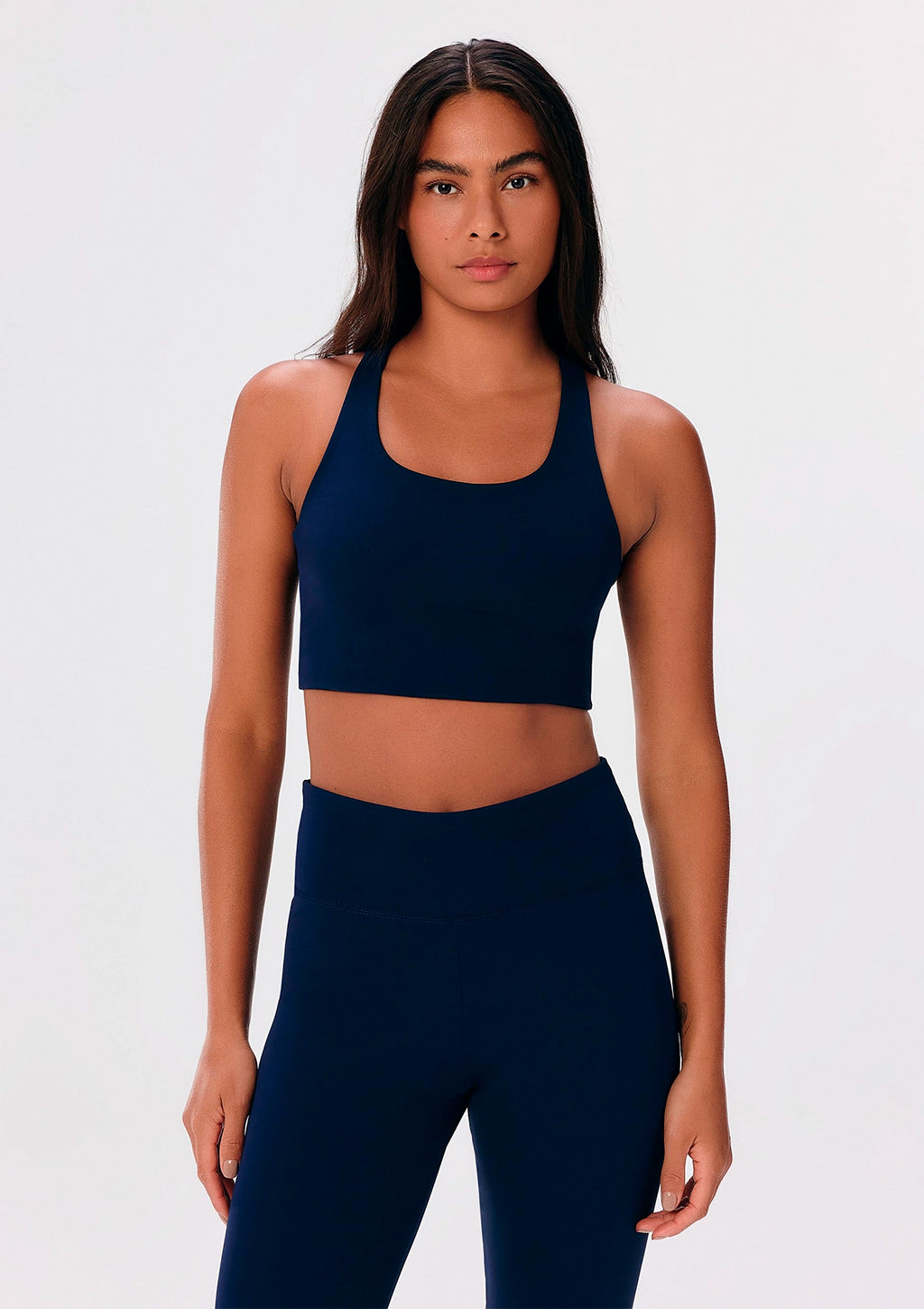 Top Esportivo Alças Finas Hering Sem Costura Canelado Feminino - Azul