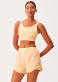 Shorts Esportivo Hering Runner Texturizado Feminino - Amarelo