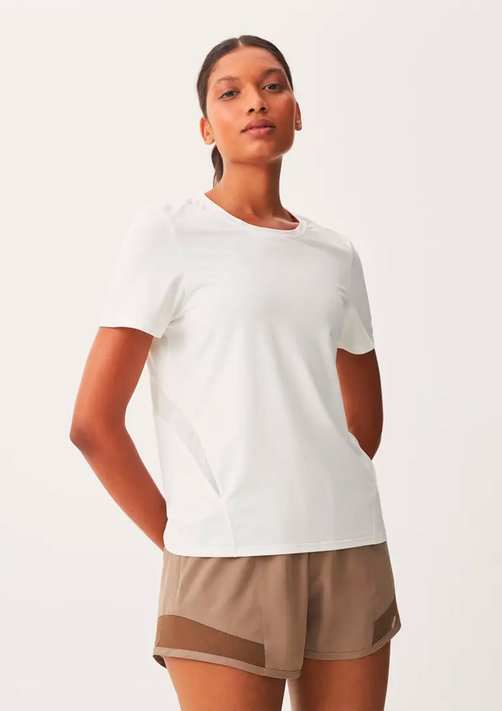Camiseta Esportiva Hering Básica Com Tule Feminina - Off-White