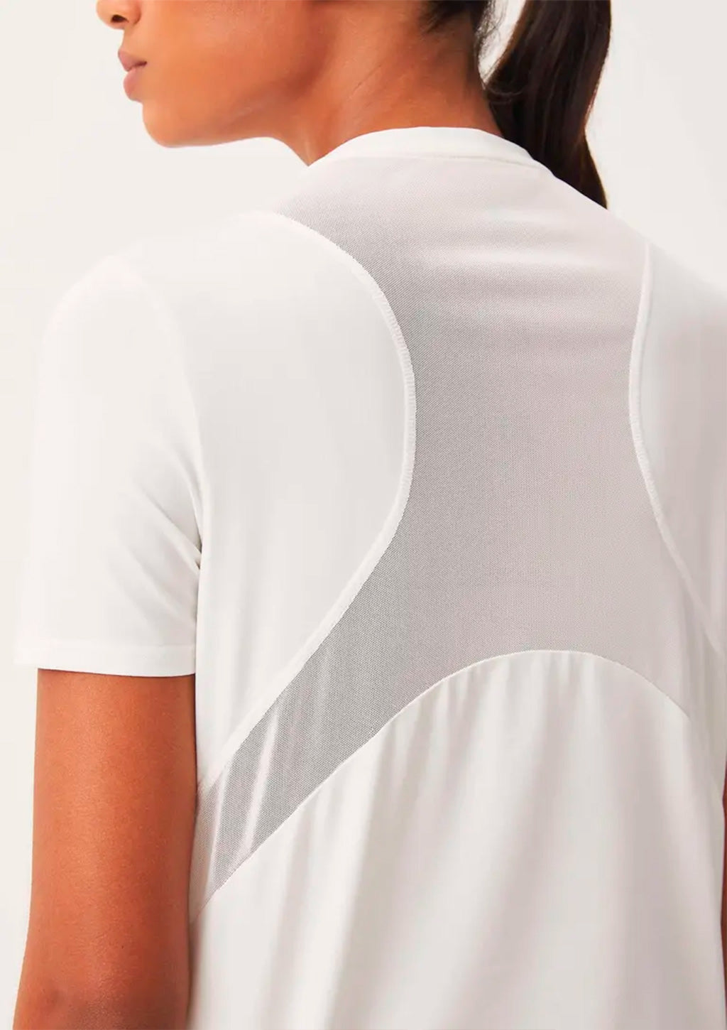 Camiseta Esportiva Hering Básica Com Tule Feminina - Off-White