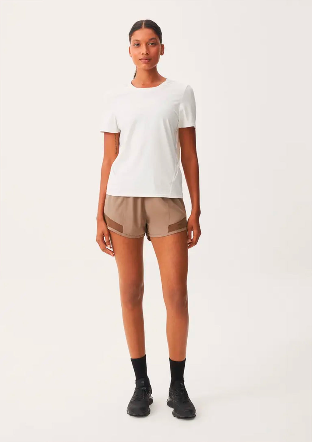 Camiseta Esportiva Hering Básica Com Tule Feminina - Off-White