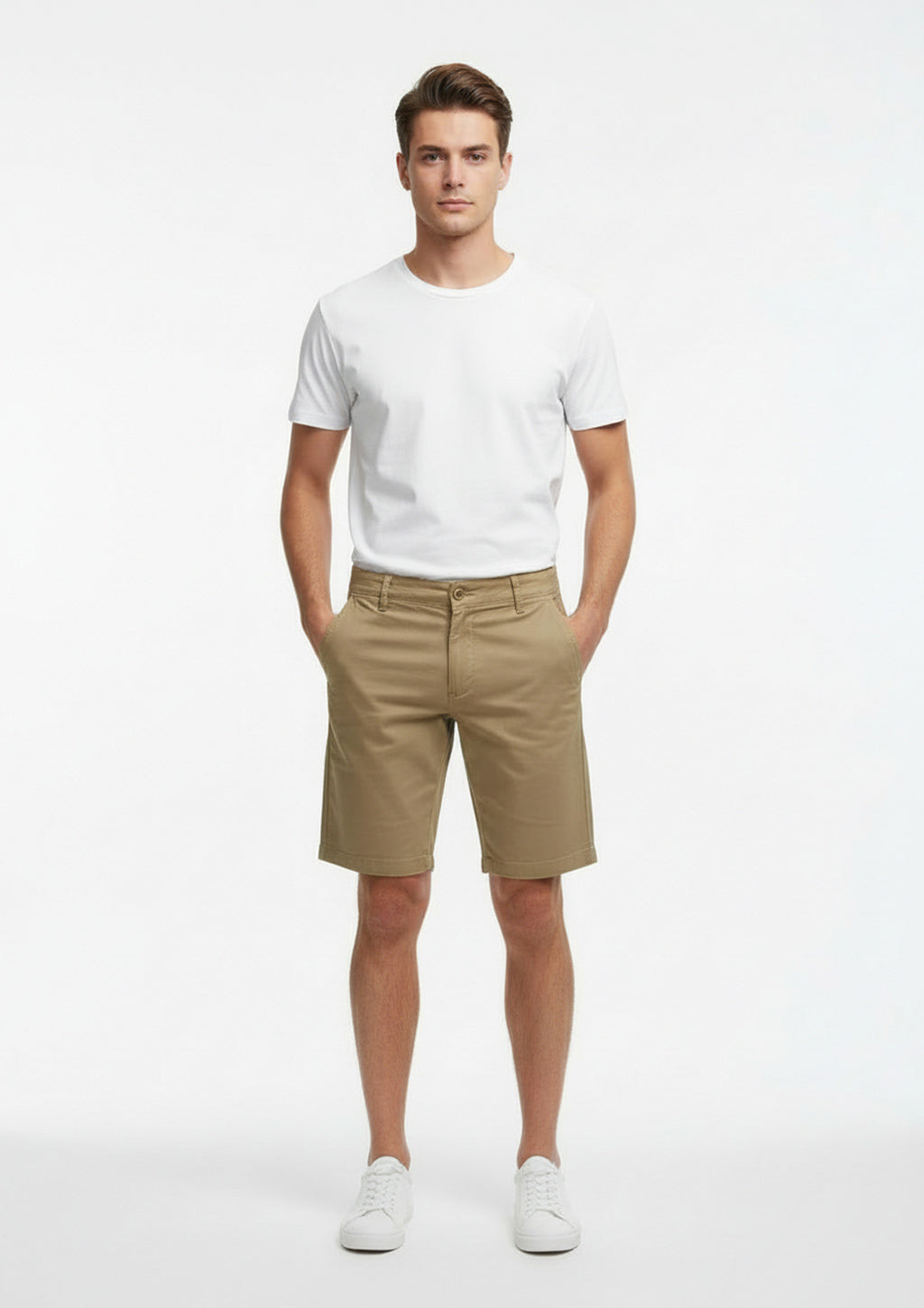 Bermuda Em Sarja Shop 5 Denim Masculina - Caqui