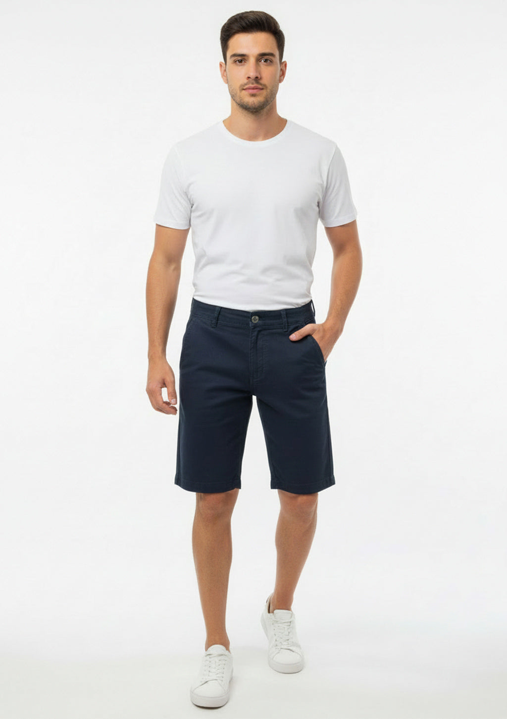 Bermuda Em Sarja Shop 5 Denim Masculina - Azul Marinho