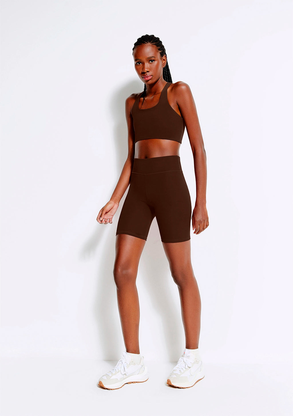 Bermuda Esportiva Hering Biker Com Fio Lycra Feminina - Marrom