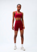 Bermuda Esportiva Biker Hering Com Fio Lycra Feminino - Vermelho