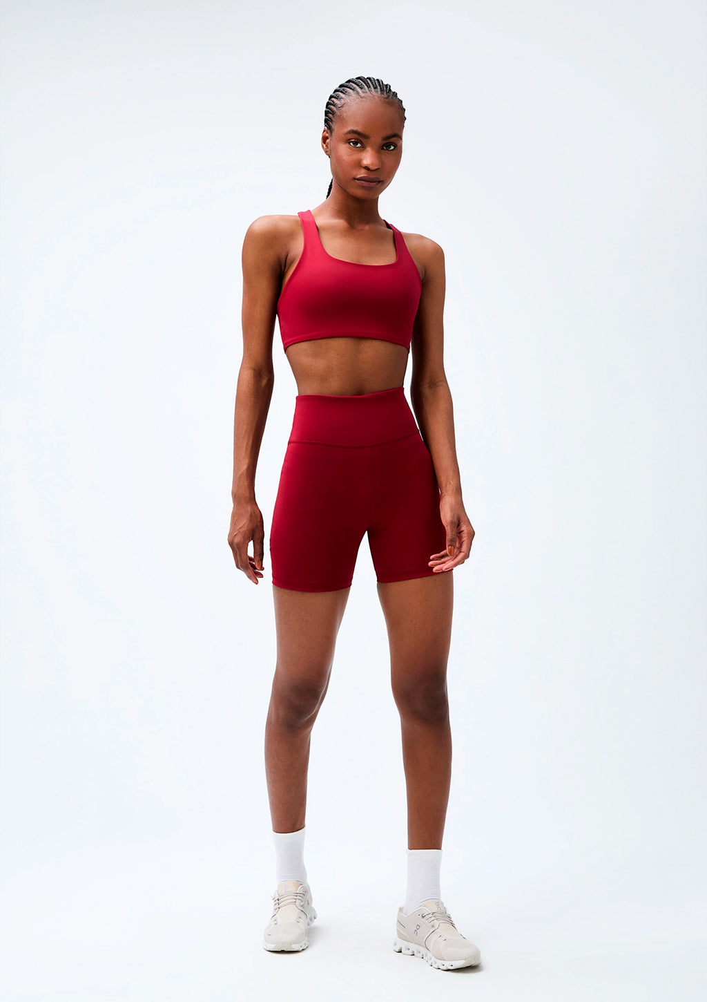 Bermuda Esportiva Biker Hering Com Fio Lycra Feminino - Vermelho