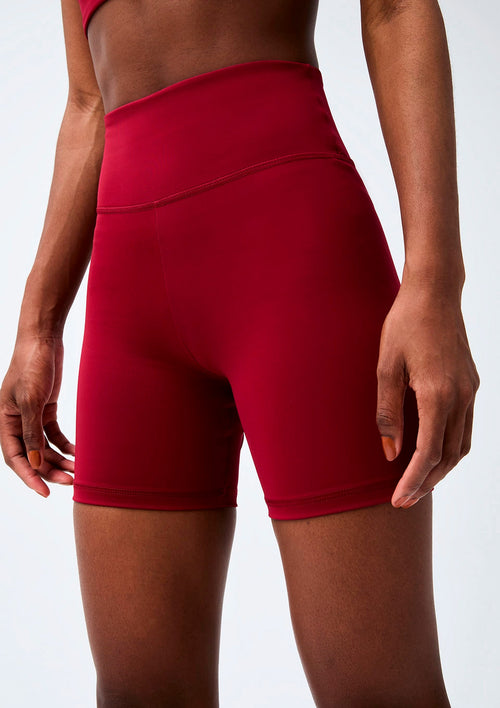 Bermuda Esportiva Biker Hering Com Fio Lycra Feminino - Vermelho