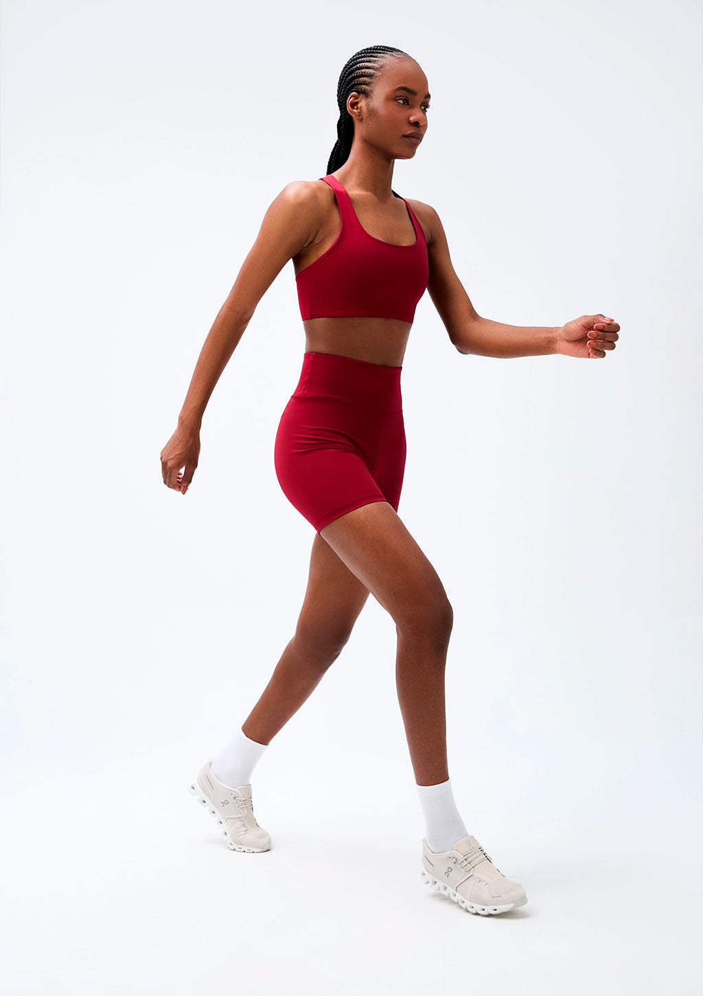 Bermuda Esportiva Biker Hering Com Fio Lycra Feminino - Vermelho