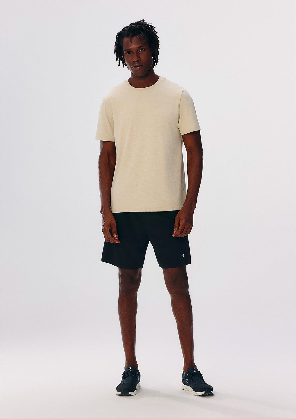 Camiseta Esportiva Masculina Rajada Easy Care Hering - Natural