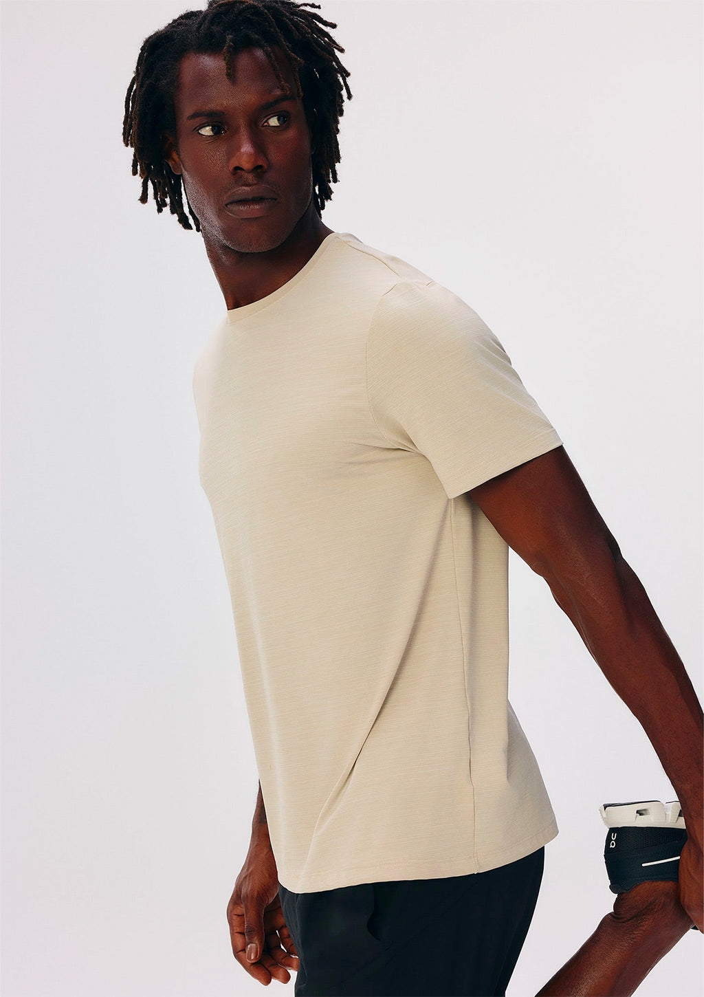 Camiseta Esportiva Masculina Rajada Easy Care Hering - Natural