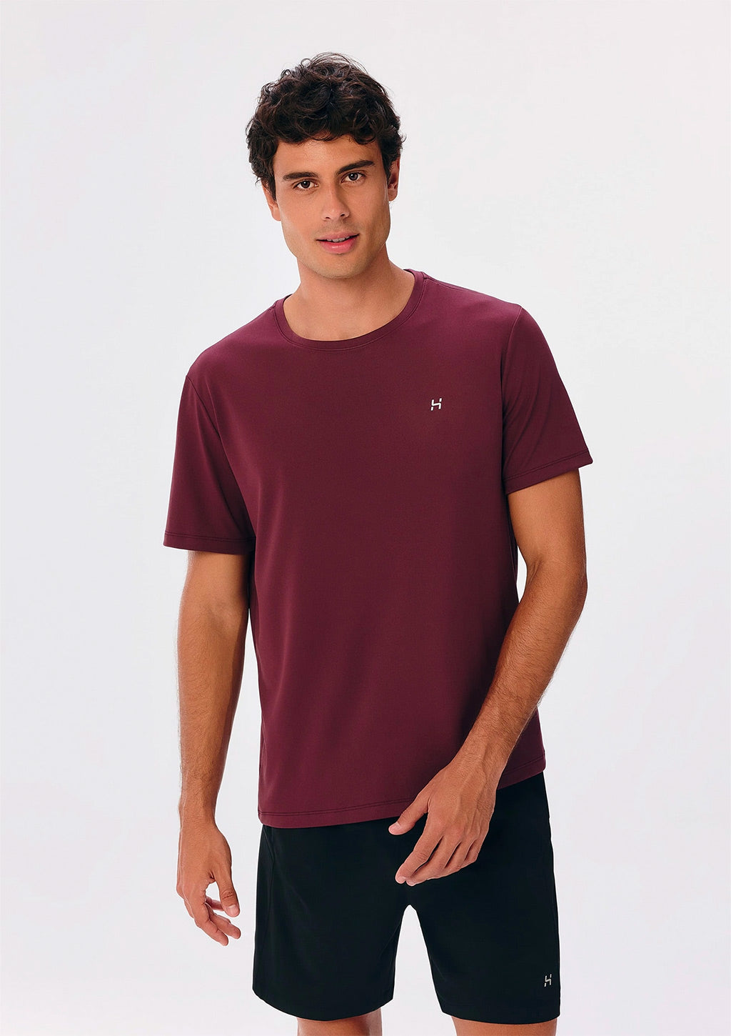Camiseta Esportiva Masculina Manga Curta Easy Care Hering - Vinho