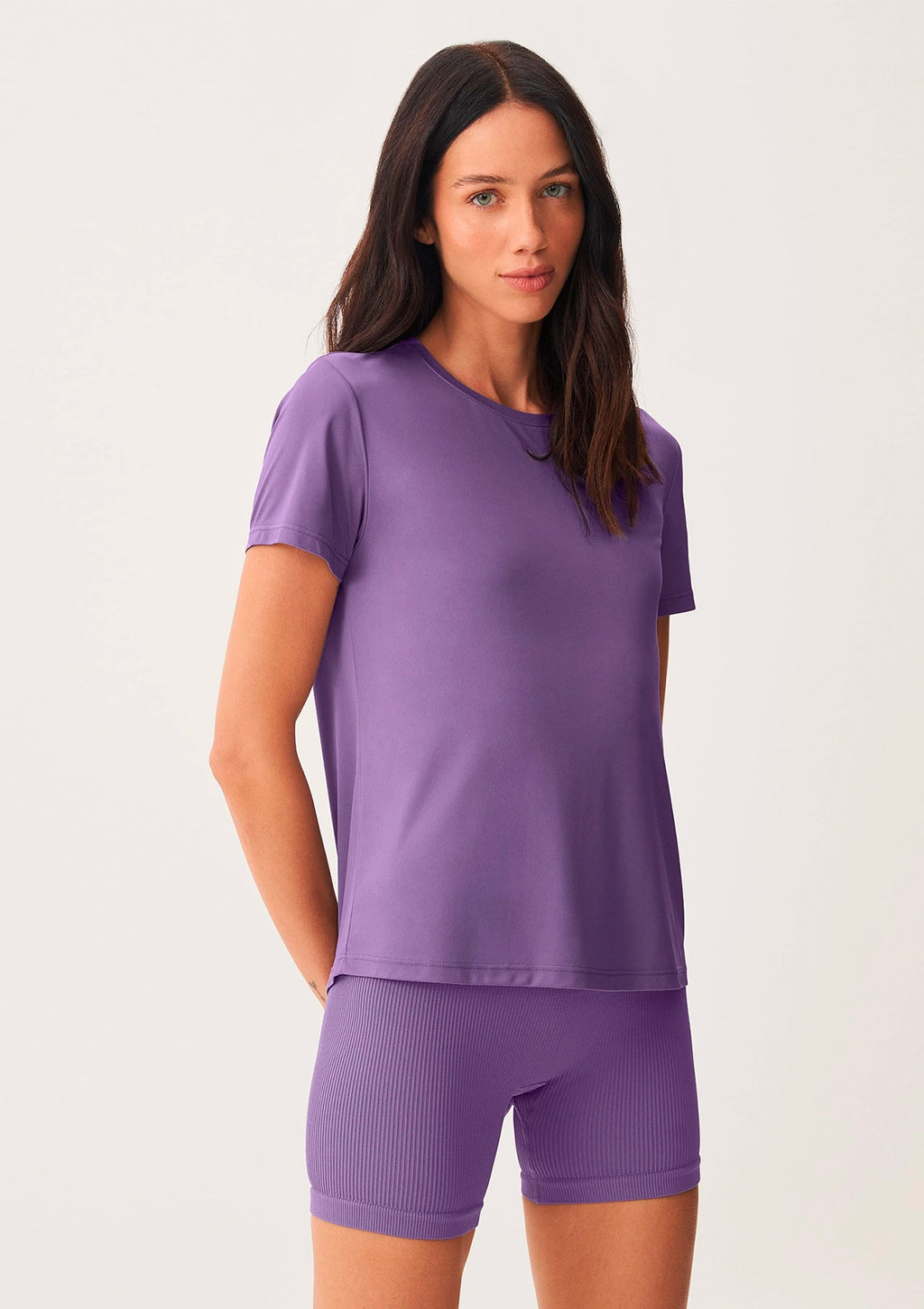 Camiseta Manga Curta Esportiva Hering Com Proteção UV Feminina - Roxo