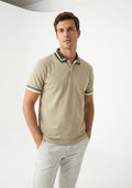 Camisa Polo Manga Curta Vokel Listra Na Gola Bicolor Masculina