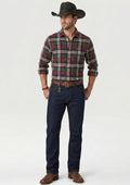 Calça Jeans Western Slim Wrangler Com Lycra Masculina - Azul Escuro
