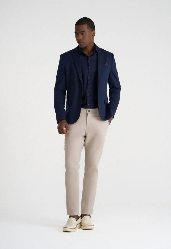 Calça Krindges Sarja Slim Masculina – Areia