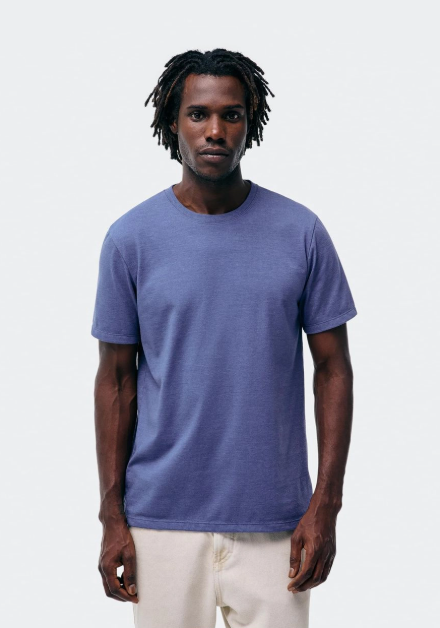 Camiseta Básica Hering Regular World Masculina - Azul