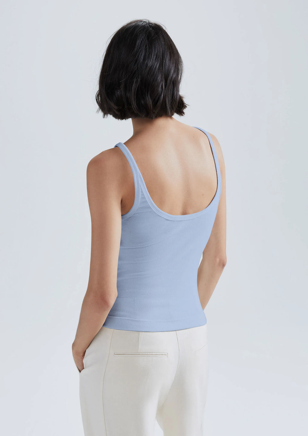 Regata Hering Feminina Decote U Em Ribana - Azul