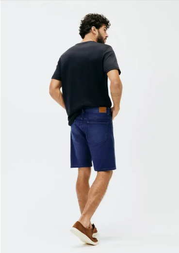 Bermuda Jeans Hering Reta Soft Touch Masculina - Azul