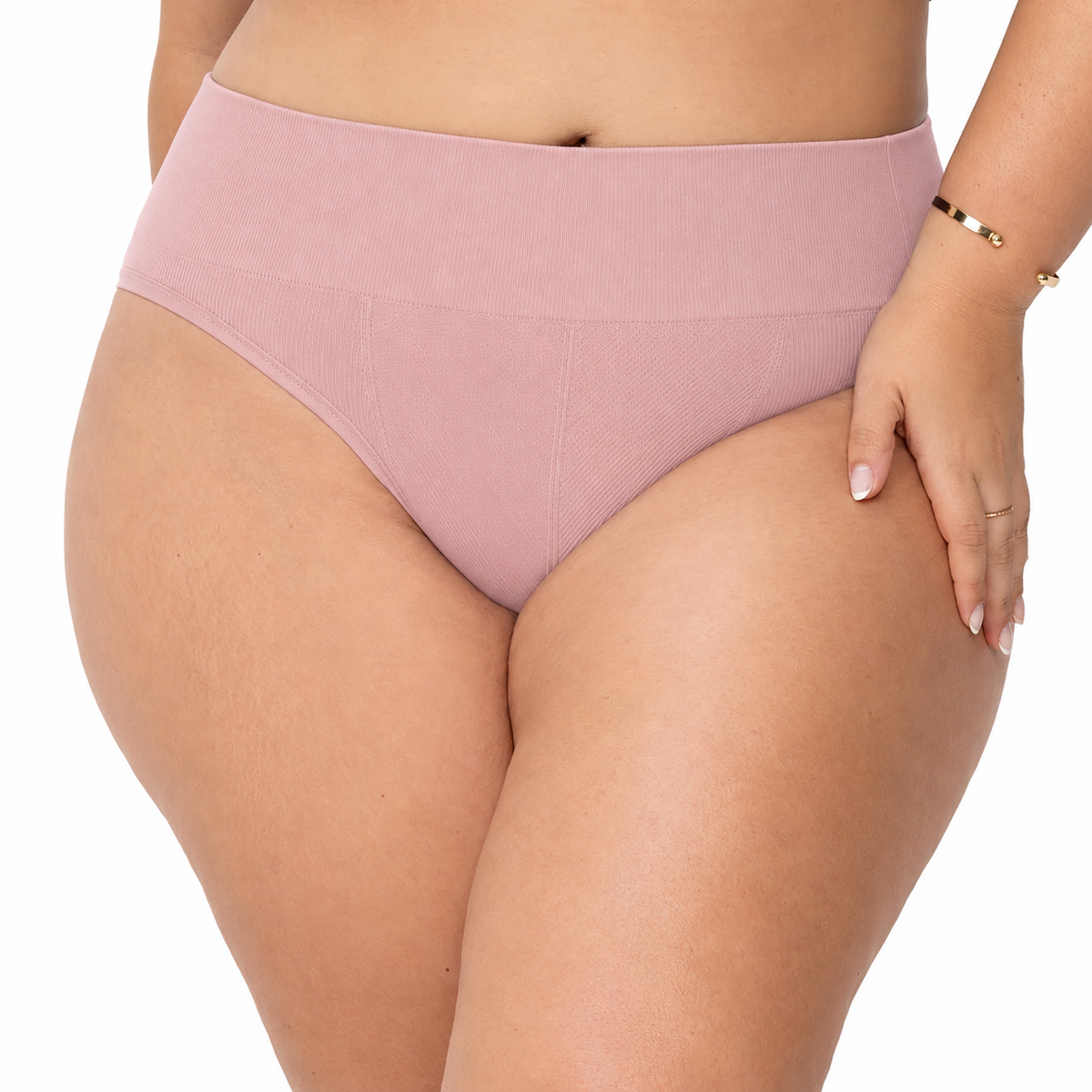 Calcinha Tanga Plus Size Cós Largo Sem Costura Feminina Zee Rucci - Rosa