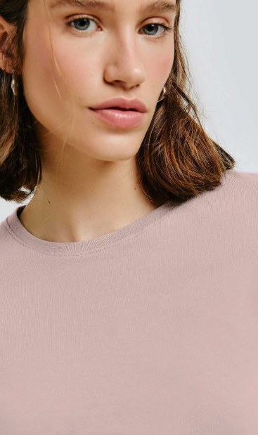 Blusa Cropped Hering Feminina - Rosa