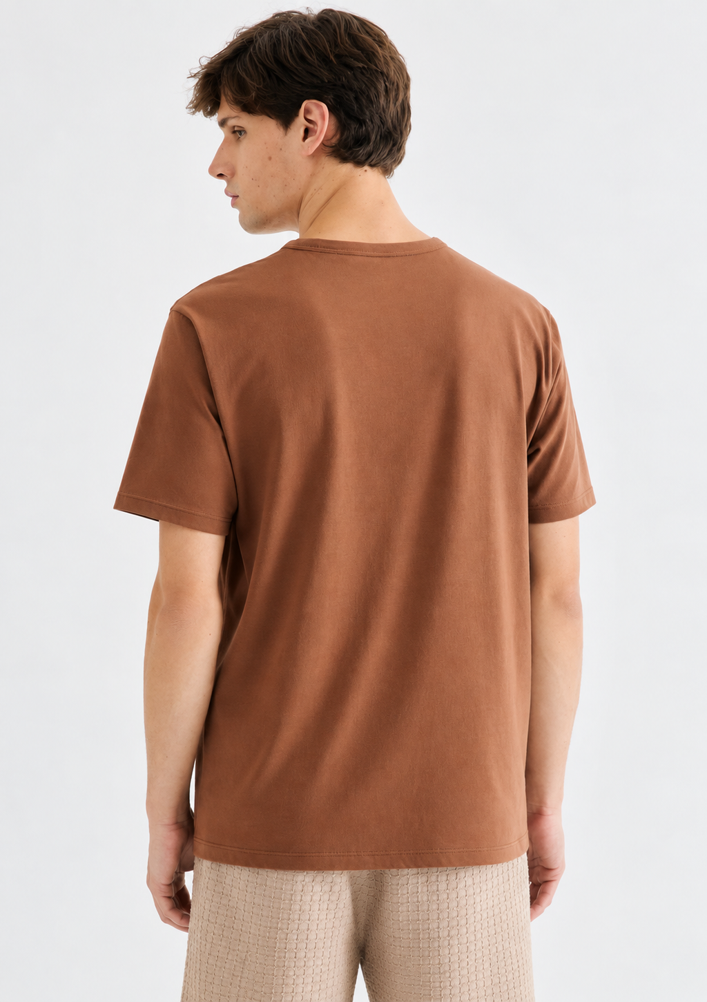 Camiseta Masculina Slim Algodão Peruano Soft Touch Hering - Marrom